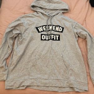 Gray hoodie weekend outfit